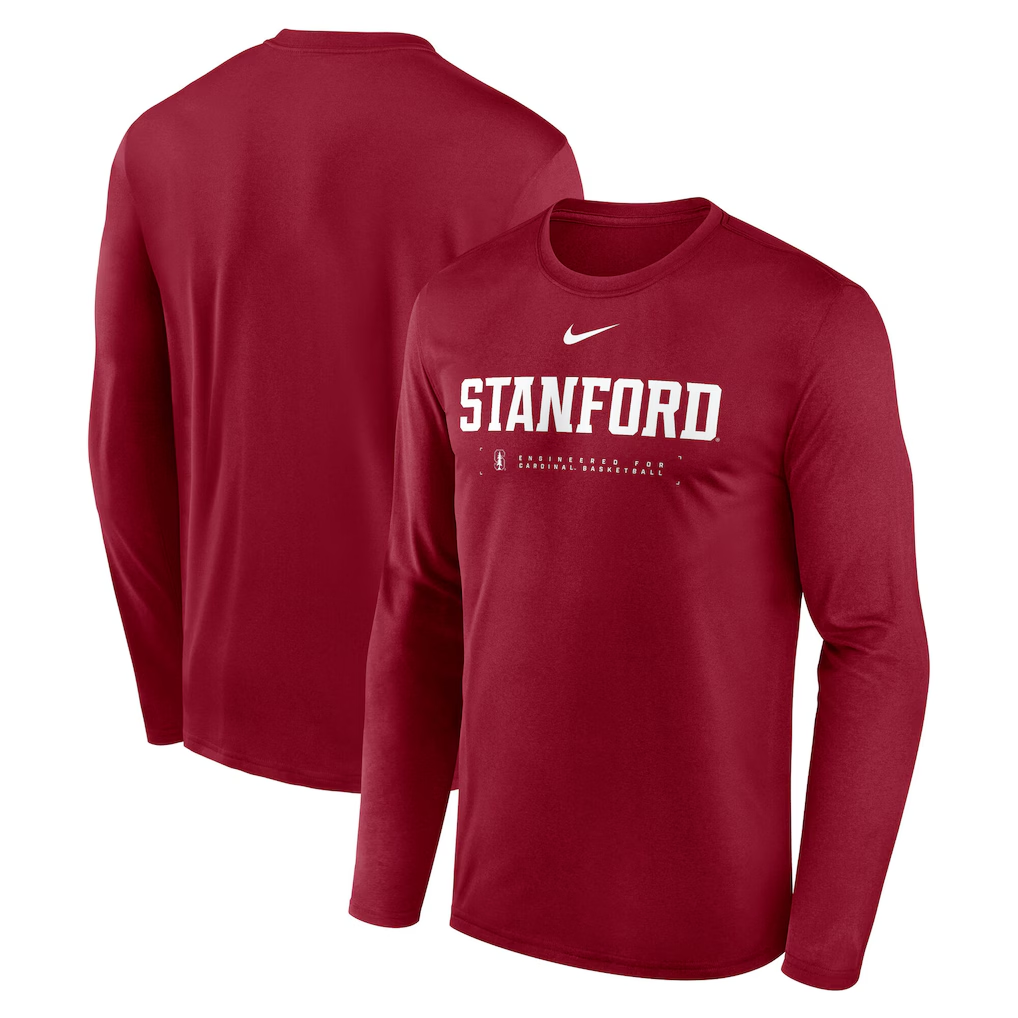 Men's Stanford Cardinal Red 2025 Courtside Basketball Shootaround Legend Dri-FIT Long Sleeve T-Shirt Men's Stanford Cardinal Red 2025 Courtside Basketball Shootaround Legend Dri-FIT Long Sleeve T-Shirt